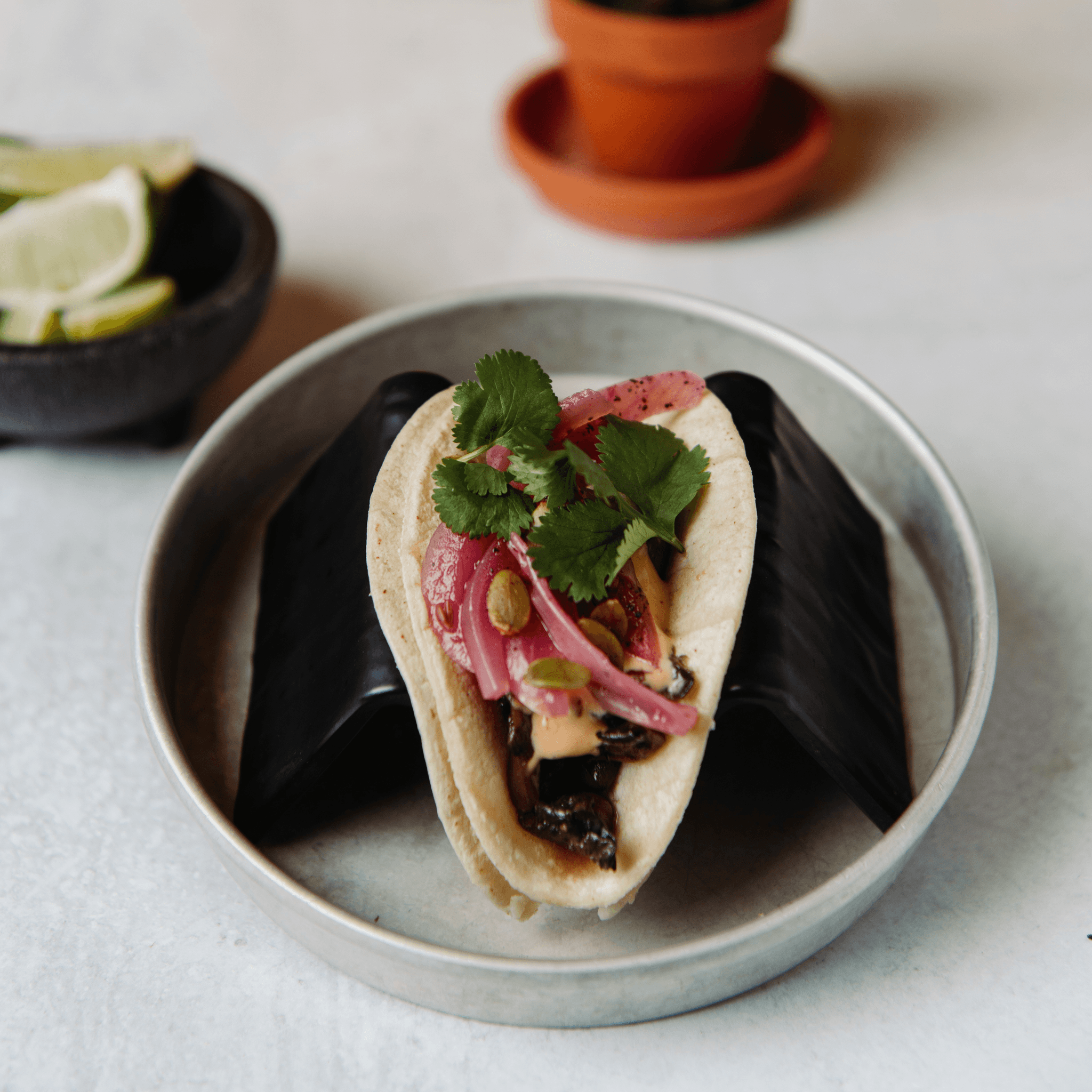 2 Mushroom Tacos.